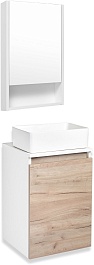 Runo Мебель для ванной Бари 40 R Duo подвесная дуб крафт/белая – фотография-1